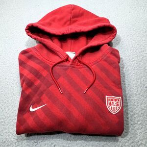 Team USA Sweatshirt Womens Medium Red Hoodie Soccer Football National Nike‎ Logo